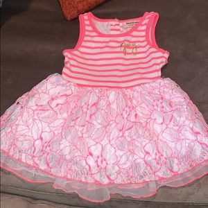 Juicy Couture Neon Pink & Lace Dress Size 12 Month